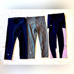 3 pair women Under Armour Capris size XS